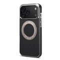 Denior genuine leather electroplating magnetic phone case for iPhone with bracket in four colours