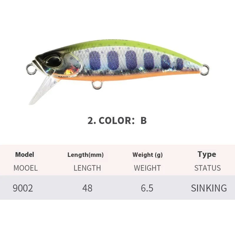 Japanese Submerged Mino fishing lure for mandarin fish and snakehead measuring 48mm