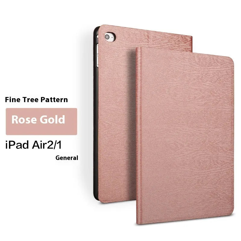 Universal iPad protective cover with sleep bracket in black imitation leather