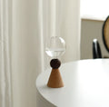 Clear glass geometric bubble vase with Nordic design and spherical section