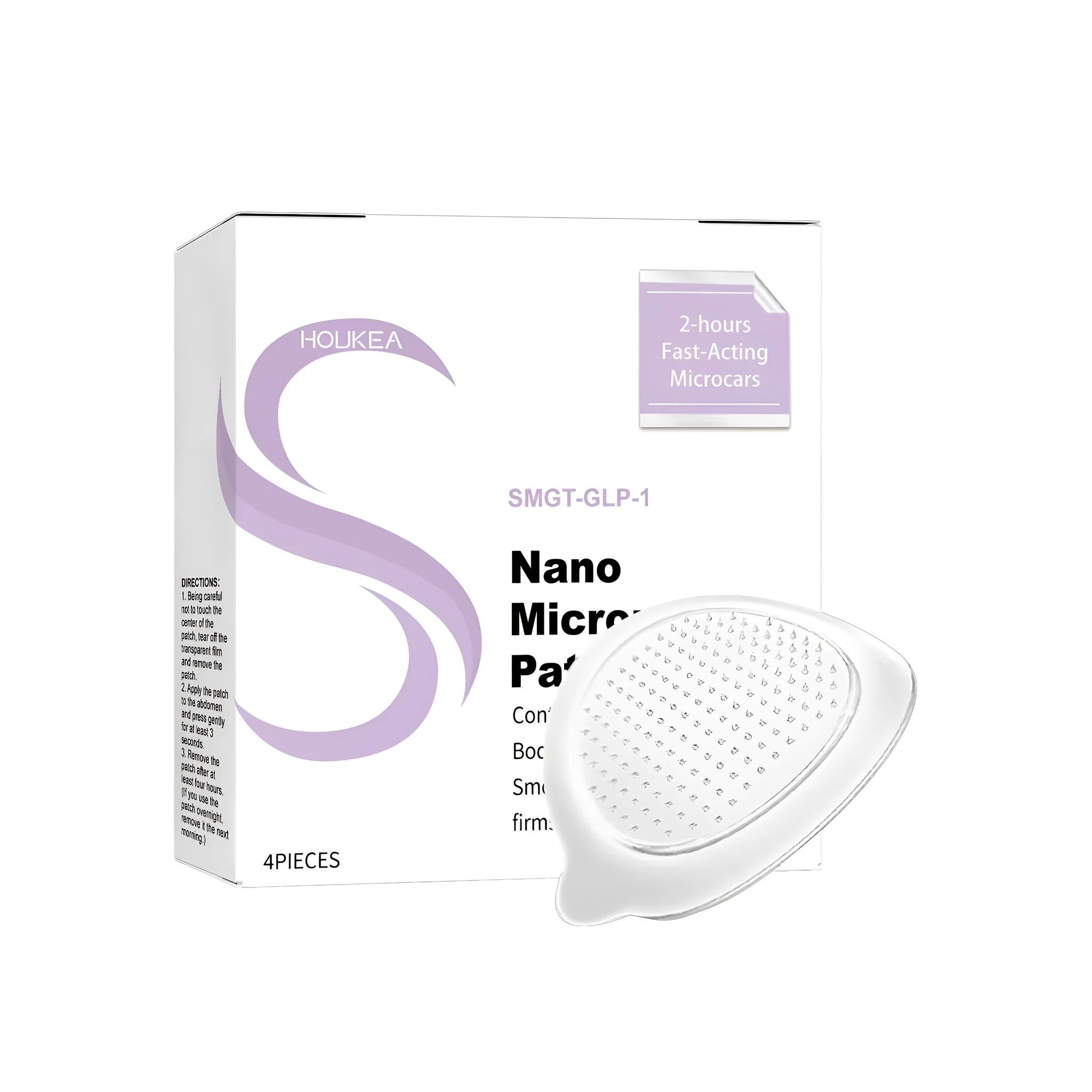 A pack containing four nano microneedle nursing patches for skincare.