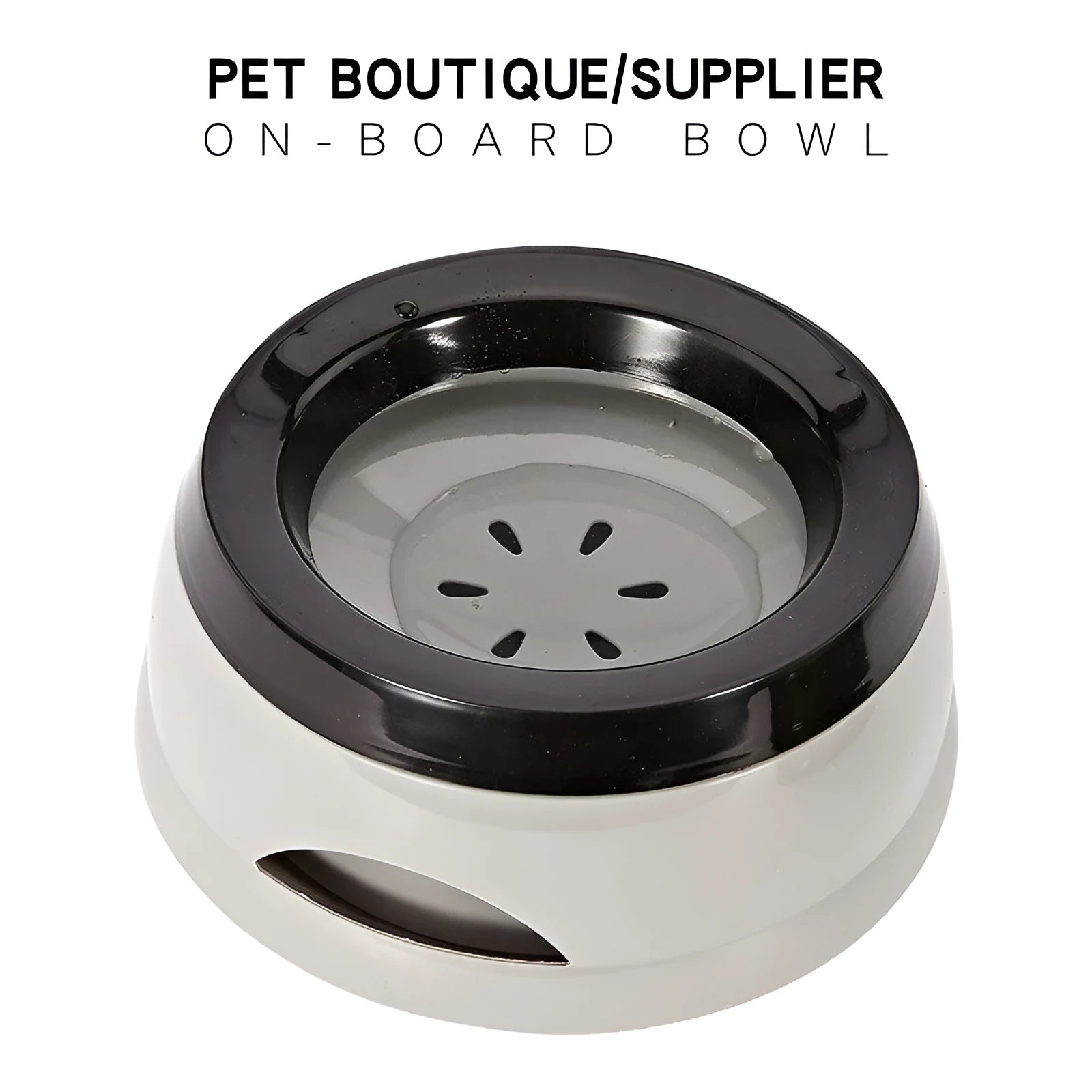 Blue no-spill floating pet water bowl with 750ml capacity for dogs and cats