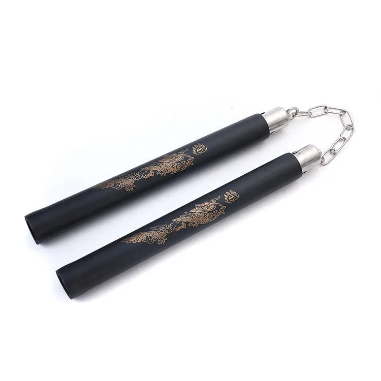Sponge nunchaku for children beginners practice in black EVA foam double jointed stick