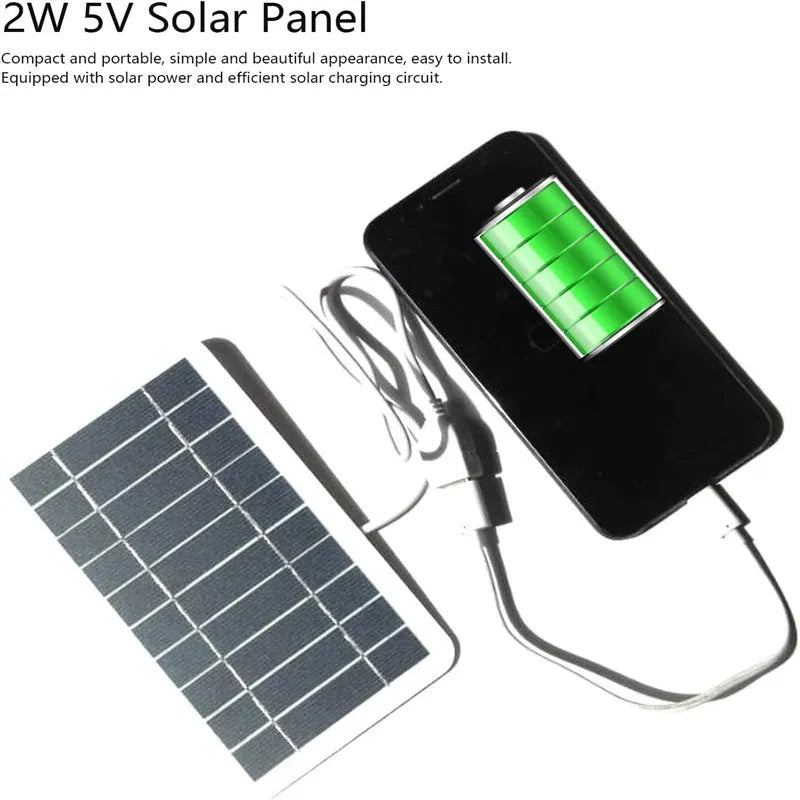Compact 157x94mm PET solar panel charger with USB cable for device charging
