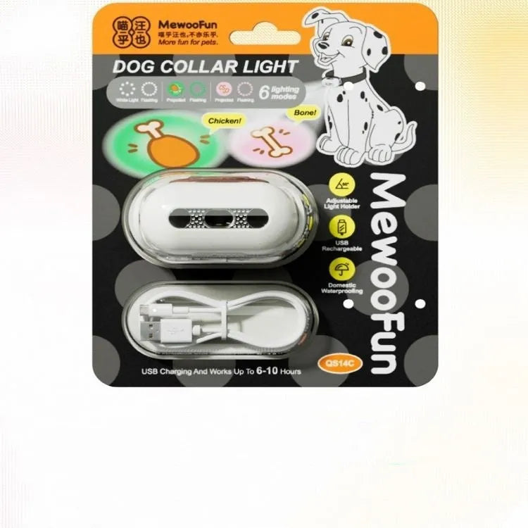 Pet luminous collar with integrated hanging lamp ring in four colour options