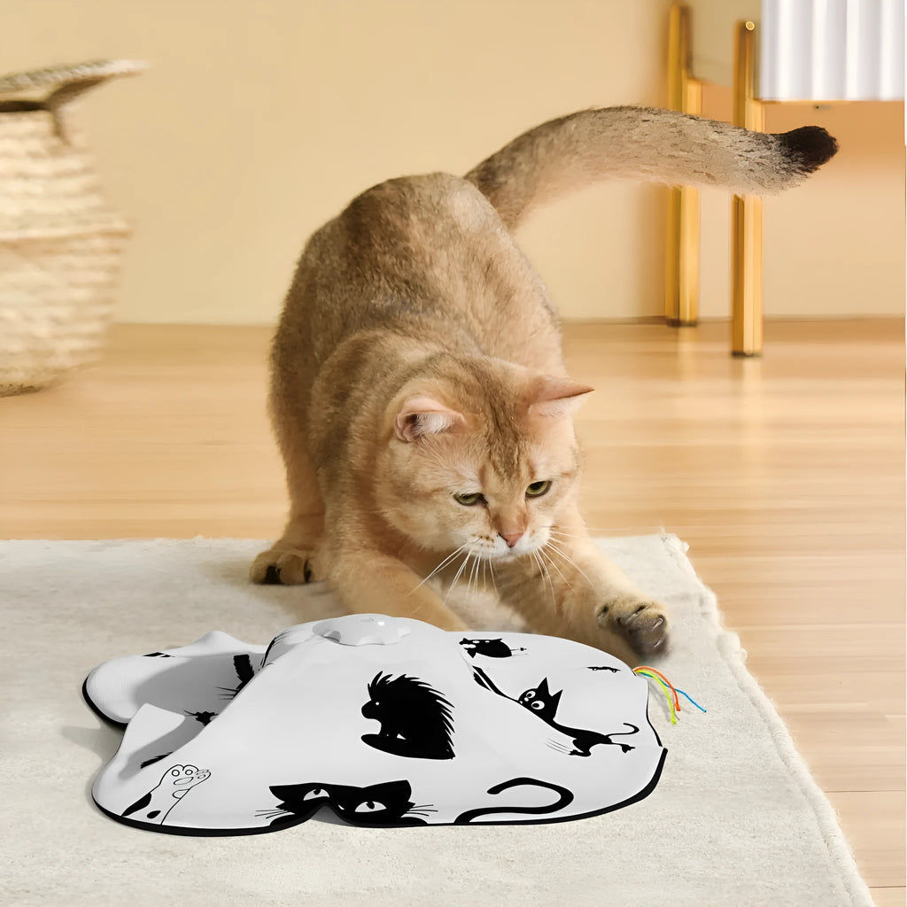 Plastic cat self-hi relief toy in picture colour measuring 19.8x11.5x19.5cm