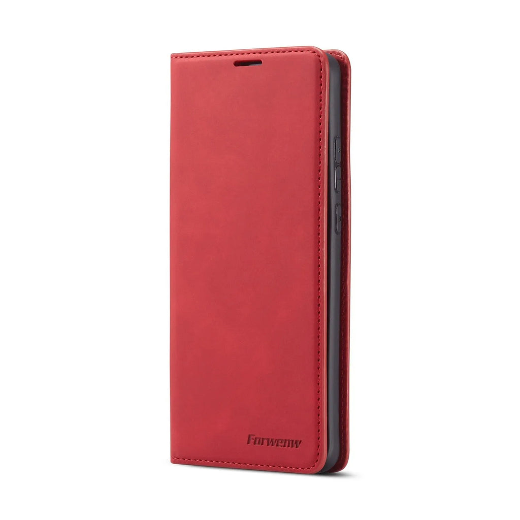 Flip leather phone case for Huawei P40 Pro with card slot, black colour, handmade PU and TPU construction