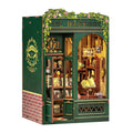 Owl Bookstore DIY wooden 3D stereo hand-assembled building model with flashing light in colour box packaging