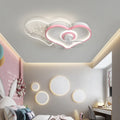 Ceiling fan light with LED and ABS blades in blue white for a child's bedroom
