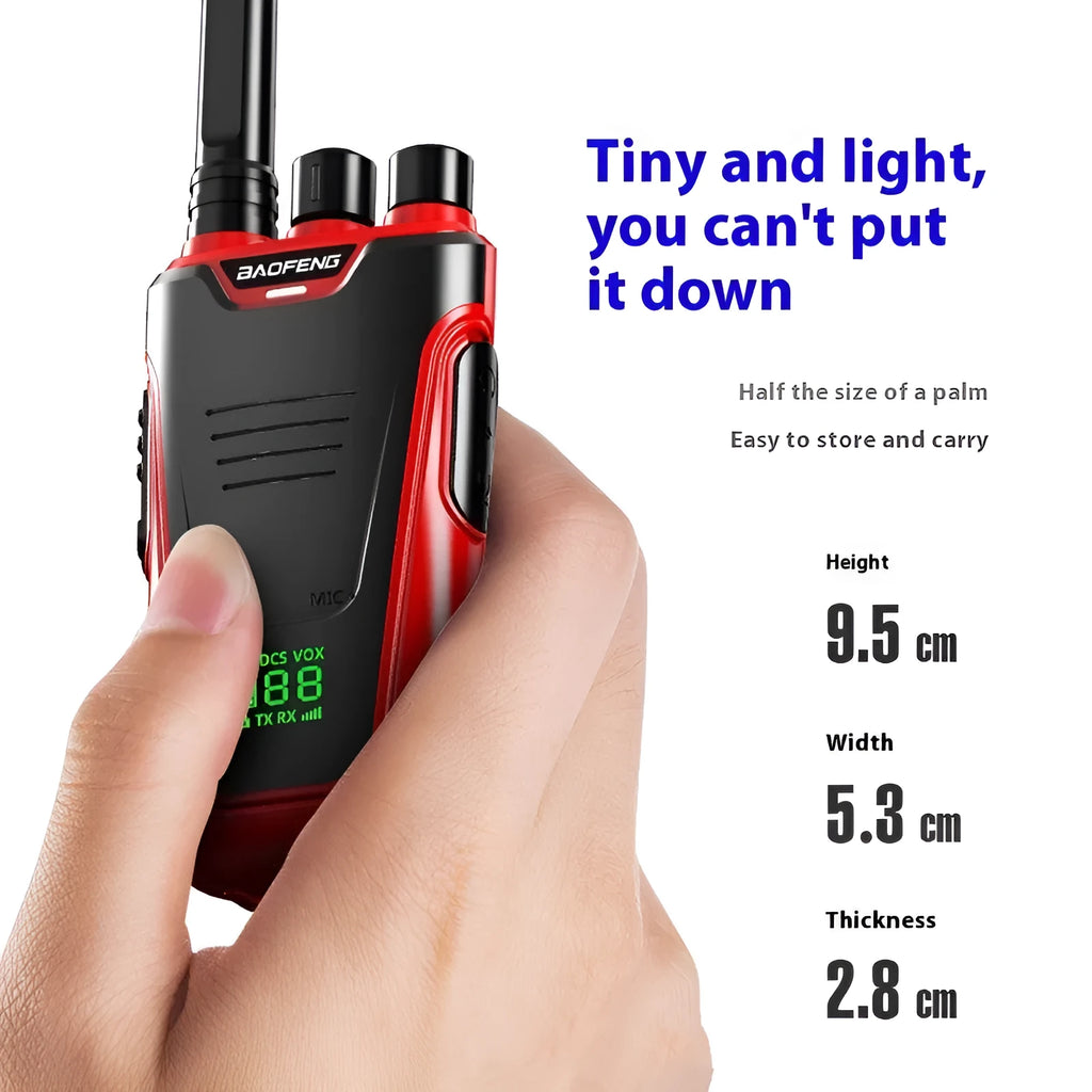 Red and yellow high-power 10W two-way intercom for hotel, restaurant, or family use.
