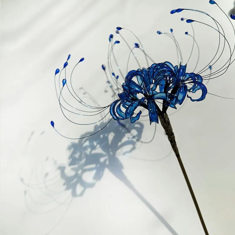 Bi'an creative flower hairpin with 8cm diameter flower and 20cm length clip in black colour