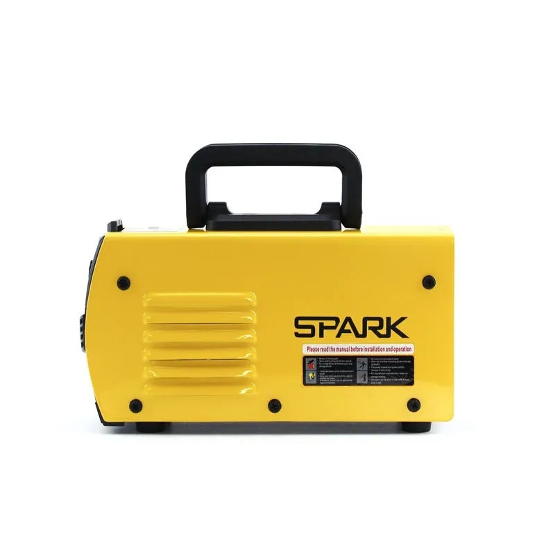 MMA-200MIN 220V DC inverter welding machine with welding tongs, clamps, face shield, and brush hanger