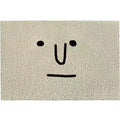 Square cartoon facial expression floor mat with geometric pattern in Mr. Big Nose colour
