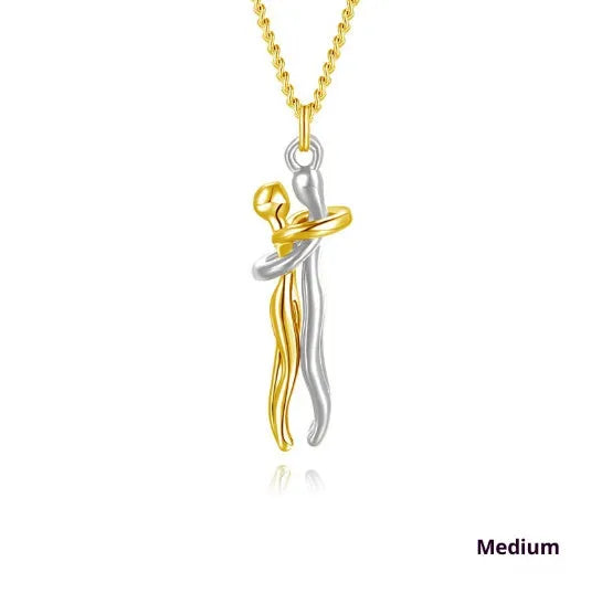 Copper collarbone pendant necklace with electroplated finish