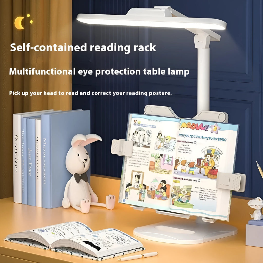 Multifunctional adjustable table lamp with dual charging and plug-in power in Charging Plug colour.