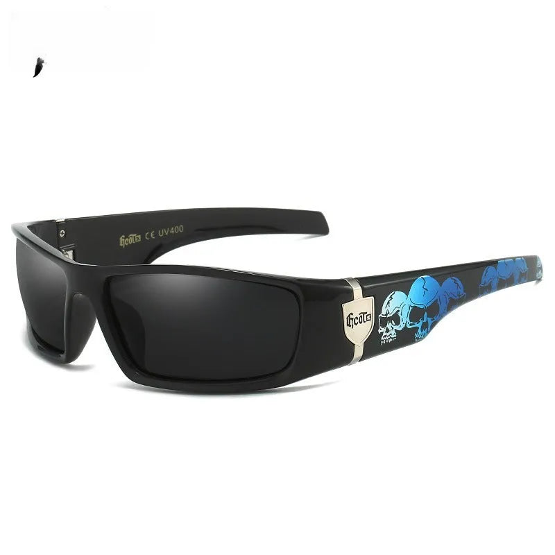 Bandit style hip hop polarized sunglasses in box-style design with multiple colour options