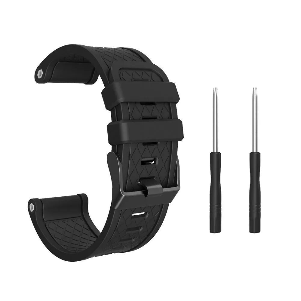 Jiaming 26mm silicone sports watch strap with stainless steel buckle in multiple colour options