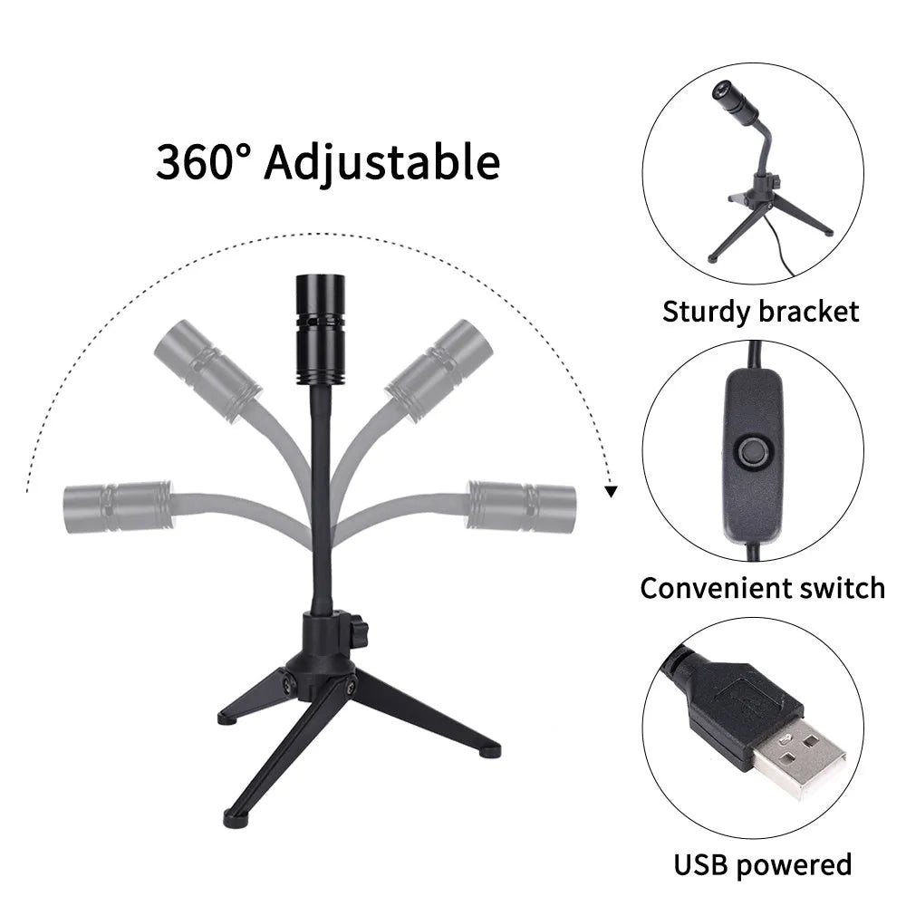 White ABS star projector with flexible hose, showing earth and moon projection chips and USB cable.
