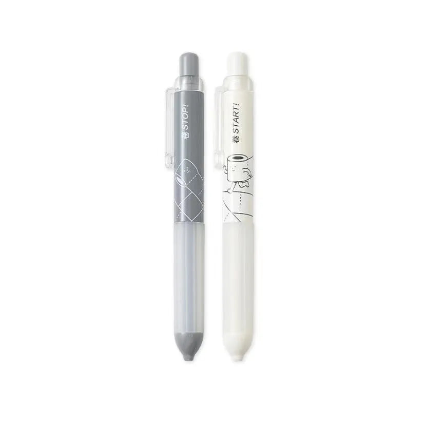 Black and white 0.5mm automatic pencils featuring a cloud grip design on the plastic barrel.