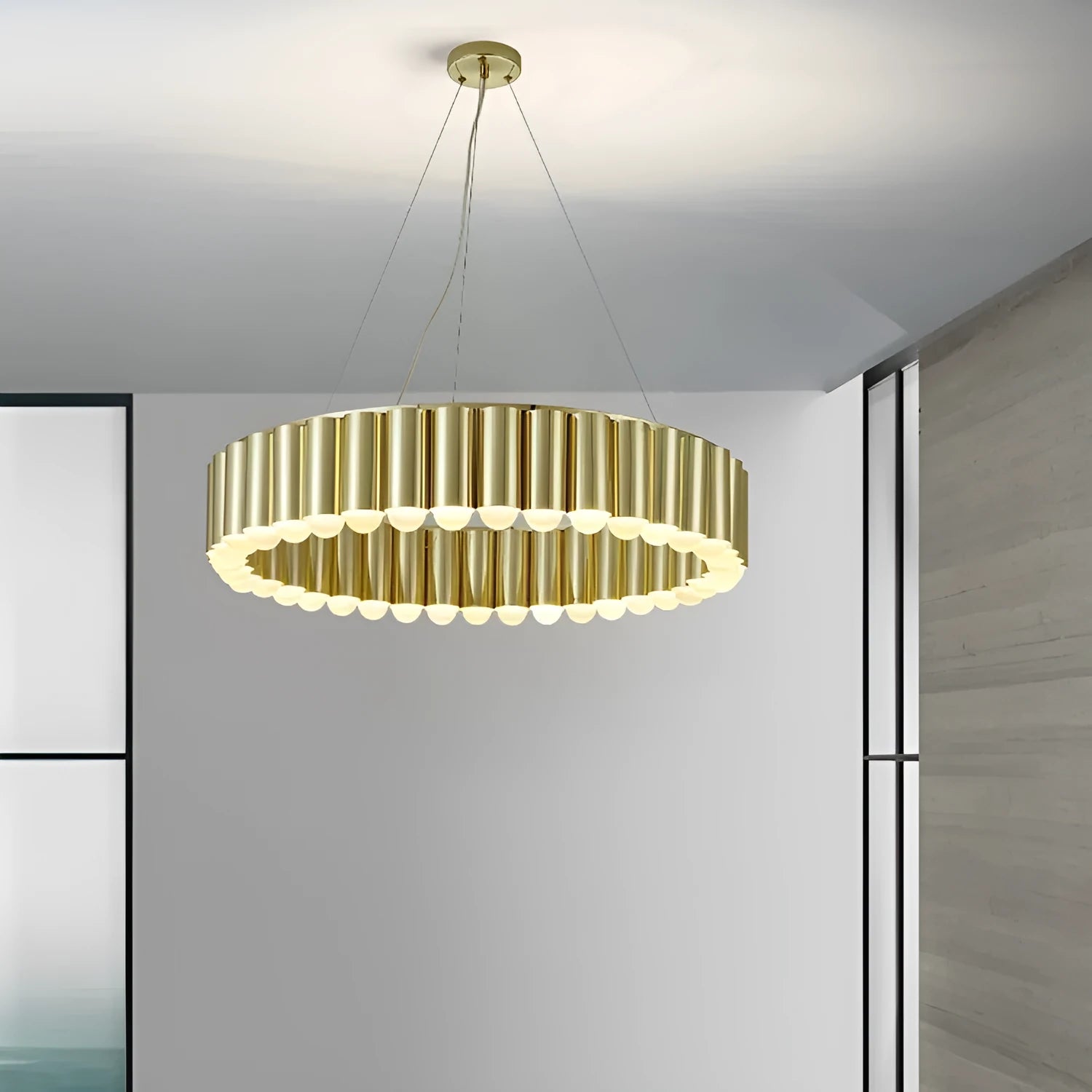 Nordic fish chandelier simple modern LED light aluminium PMMA shade for living room duplex villa