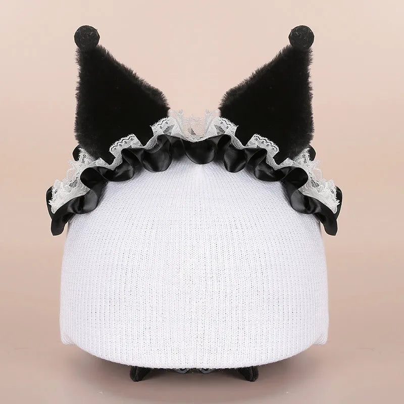 Plush fabric cartoon helmet hat decoration for ski helmets in multiple style variations