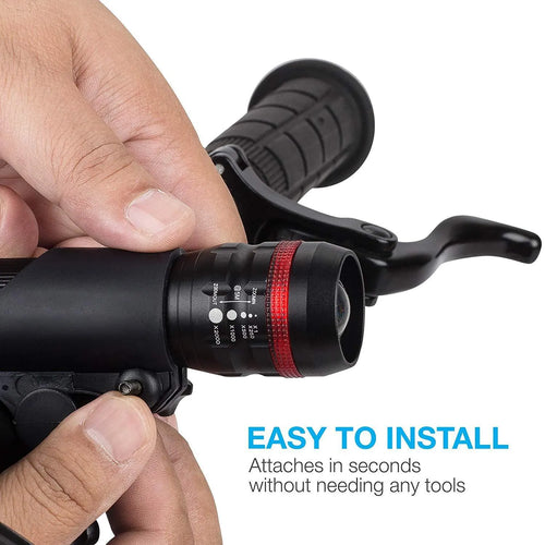 Bicycle headlight and taillight set with mounting bracket for cycling safety
