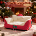Warm flannel cat bed in red with removable cover, large size for plus-sized cats