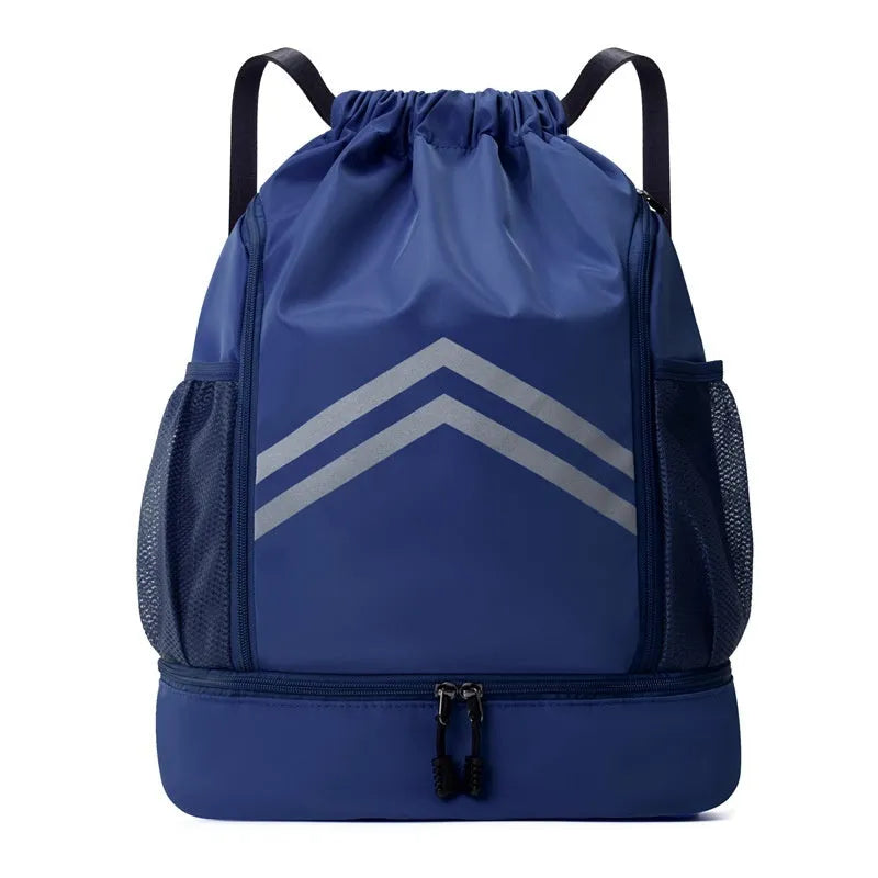 Men's reflective drawstring sports backpack in Oxford cloth for basketball and hiking