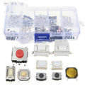 Box containing 250 surface mount tactile push button switches for electronics repair