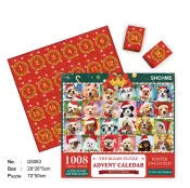 24-grid paper advent calendar puzzle box with colourful illustrations, 70x50 cm, for teenagers