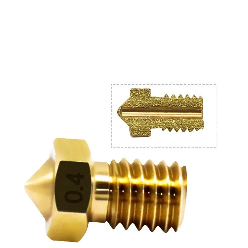 Brass 3D printer nozzle M6 threaded smooth E3D nozzle parts 12.5x7mm