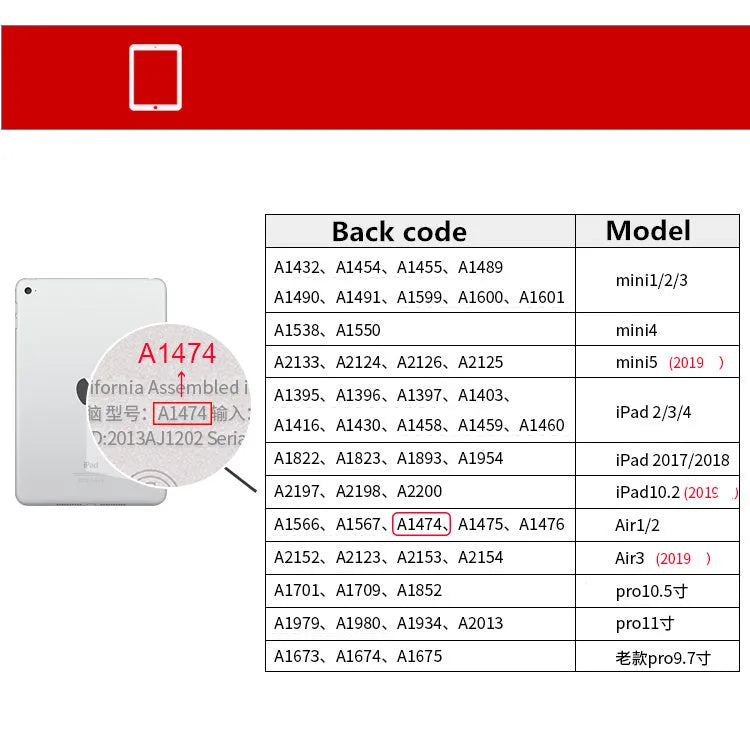 Third-party iPad case compatible with iPad Air, Pro, Mini and standard model tablets