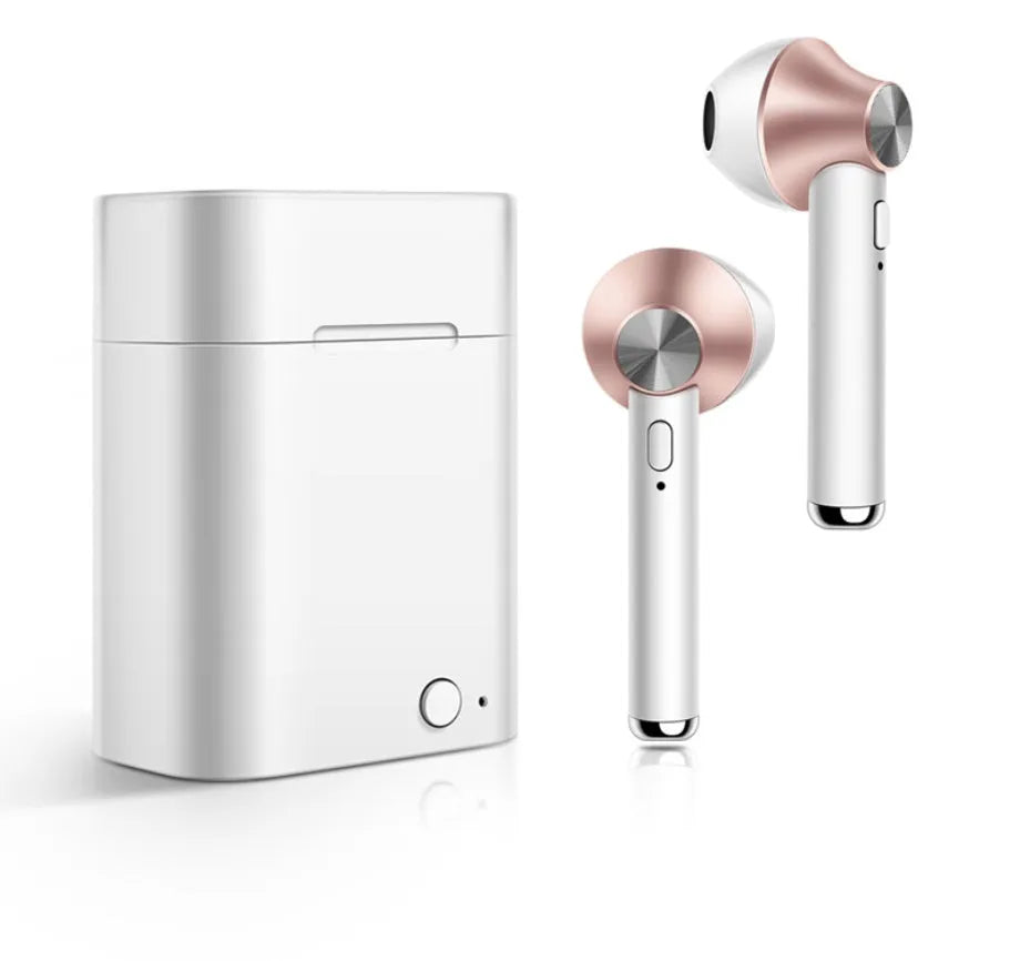 Wireless sports Bluetooth headset earbuds in five metallic colour options