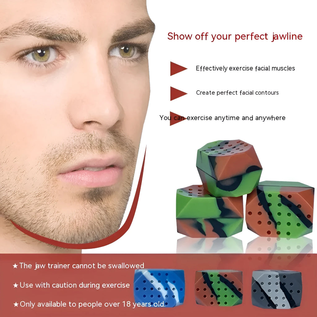Camouflage silicone facial muscle fitness balls for jaw tightening exercise in transparent packaging