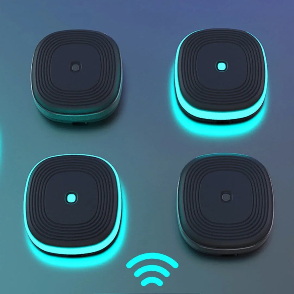 Smart Split Bluetooth Music Boxing Target hanging on wall with black 8-target pads and Bluetooth pairing