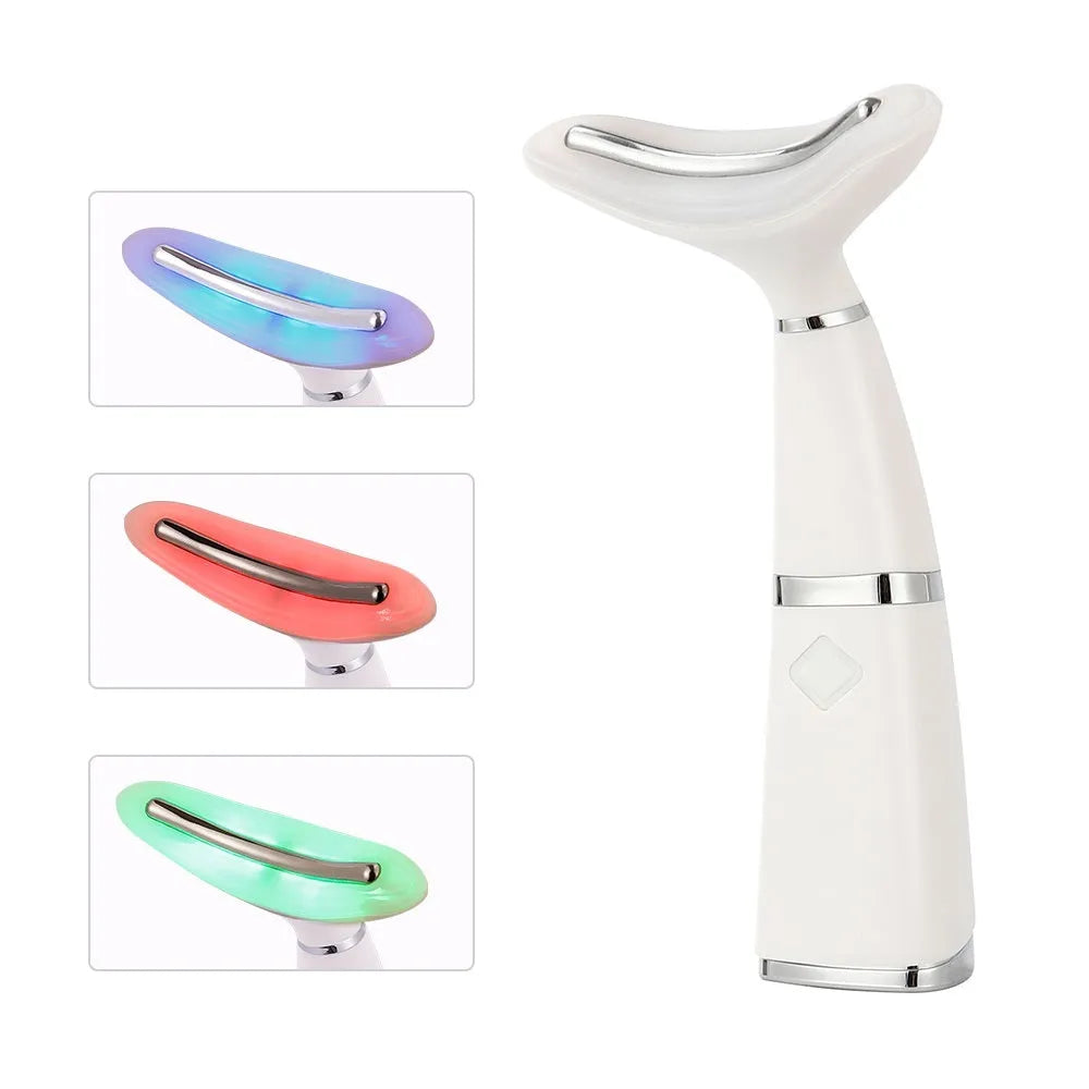White double chin neck wrinkle remover device with ABS body on neutral background