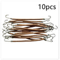 Double hook wig attachment tools in black, dark brown, and light brown colours