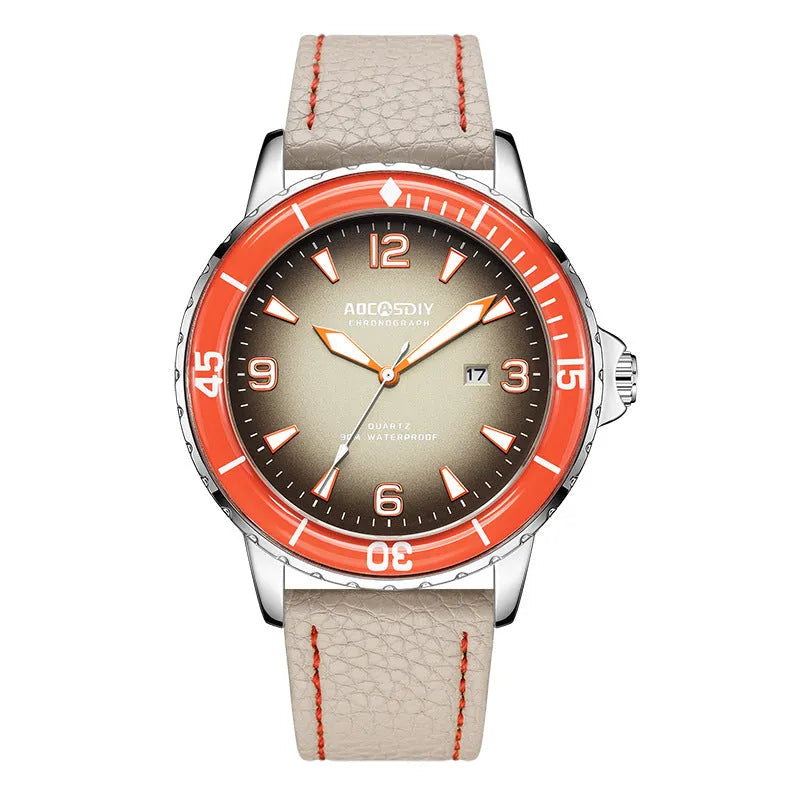 Men's casual digital watch with large 45mm dial, waterproof design, and mineral glass display