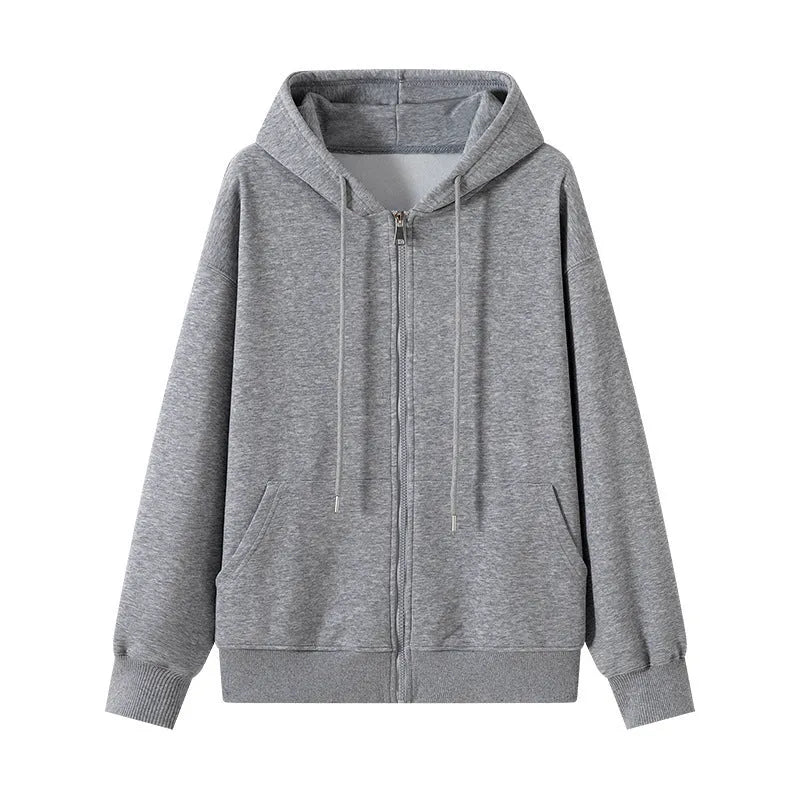 Loose fit polyester cardigan top for women in solid colour, long sleeves, available in multiple sizes