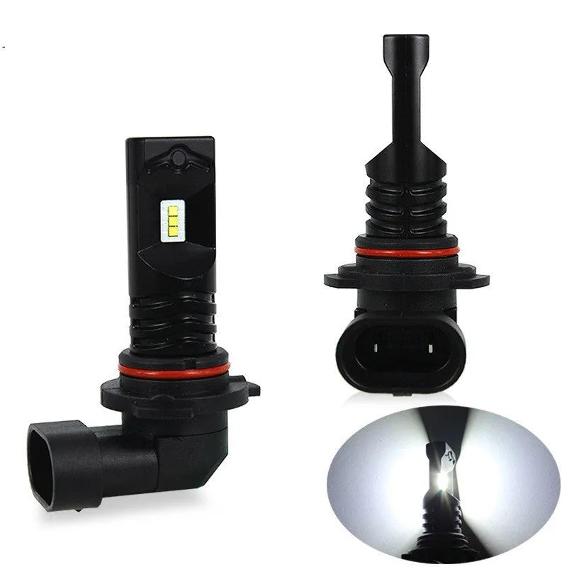9005/9006 automotive LED fog lamp headlight with six CSP LEDs and aviation aluminium housing.