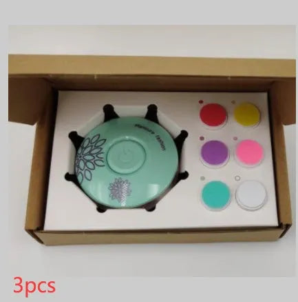 Red or green baby electric nail polisher with three grinding heads for newborn nail care