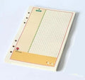 Coloured A5 A6 binder filler paper sheets with various page styles for planners and diaries