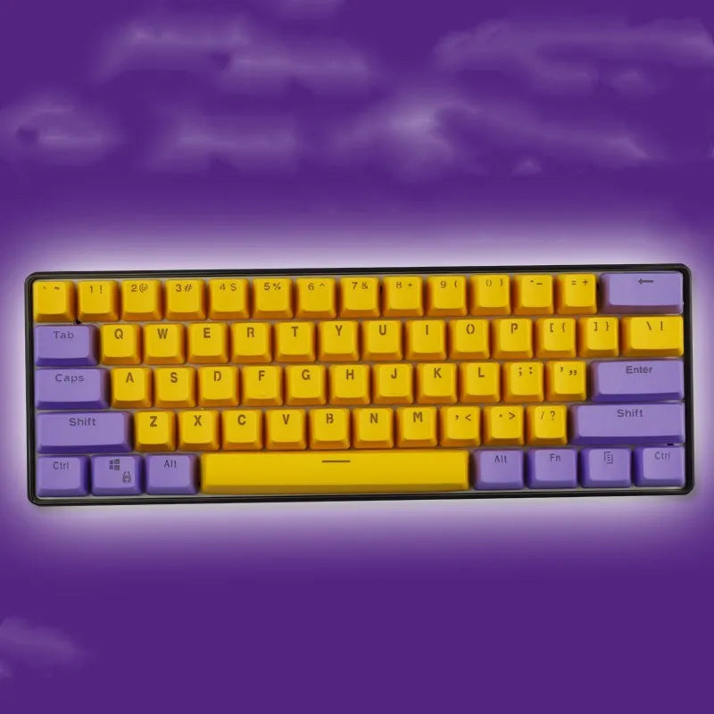 PBT transparent keycap set with OEM height profile and two-shot injection light-transmitting characters for 60% mechanical keyboards