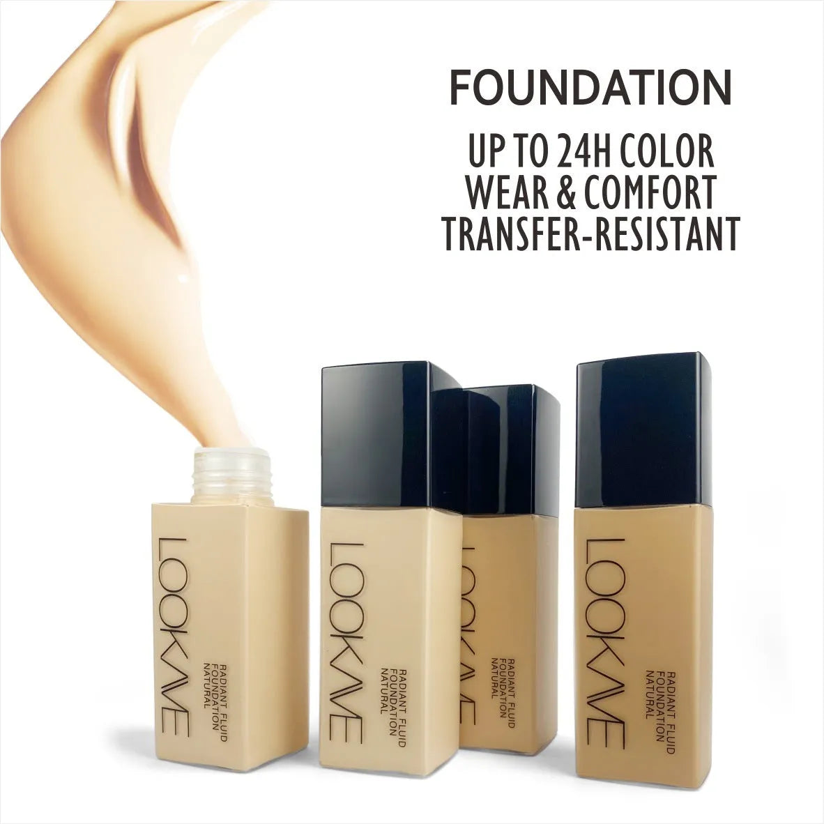 LOOKAVE matte liquid foundation bottle in Ivory White shade, 21g size