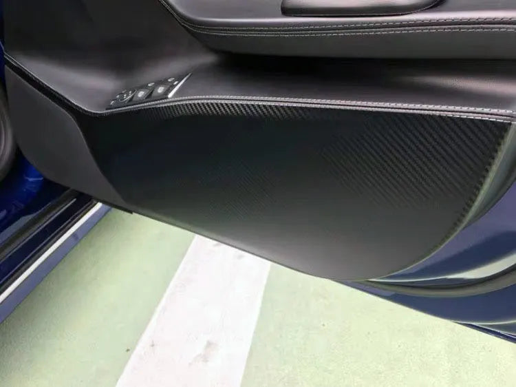 4-piece clear protective film kit for Tesla Model S interior car doors.
