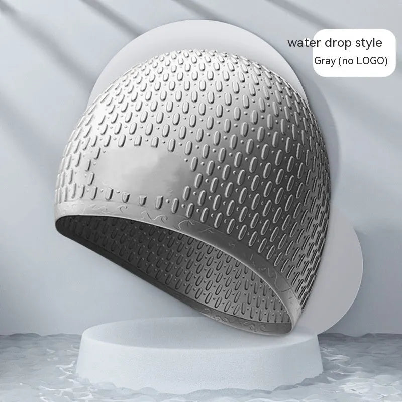Adult silicone swimming cap in solid colour design available in multiple colour options