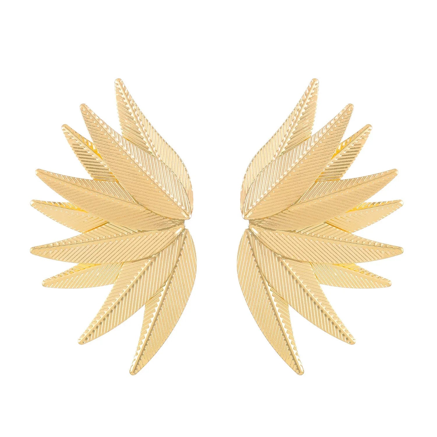 Leaves patch earrings in gold and white colour options with geometric leaf silhouette design