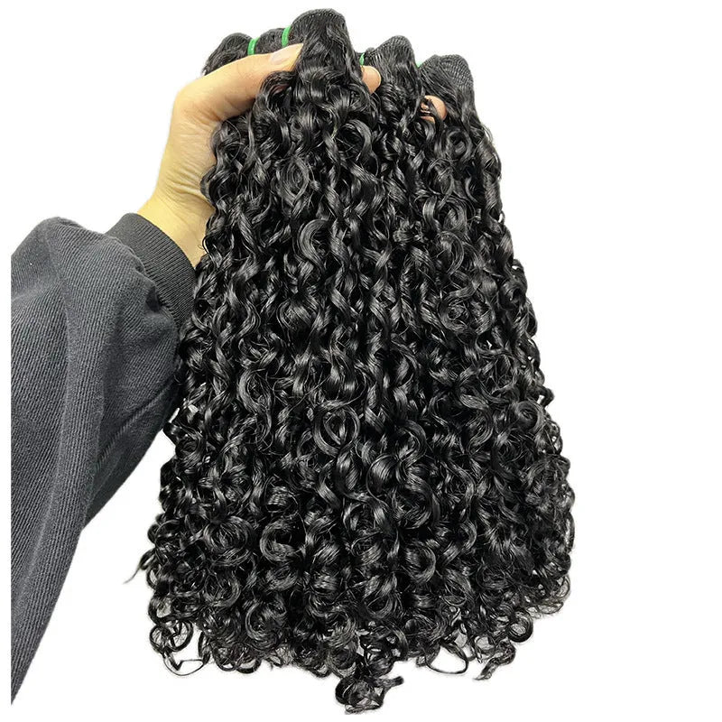 Front lace human hair wig in pissy 06 colour showing natural styling