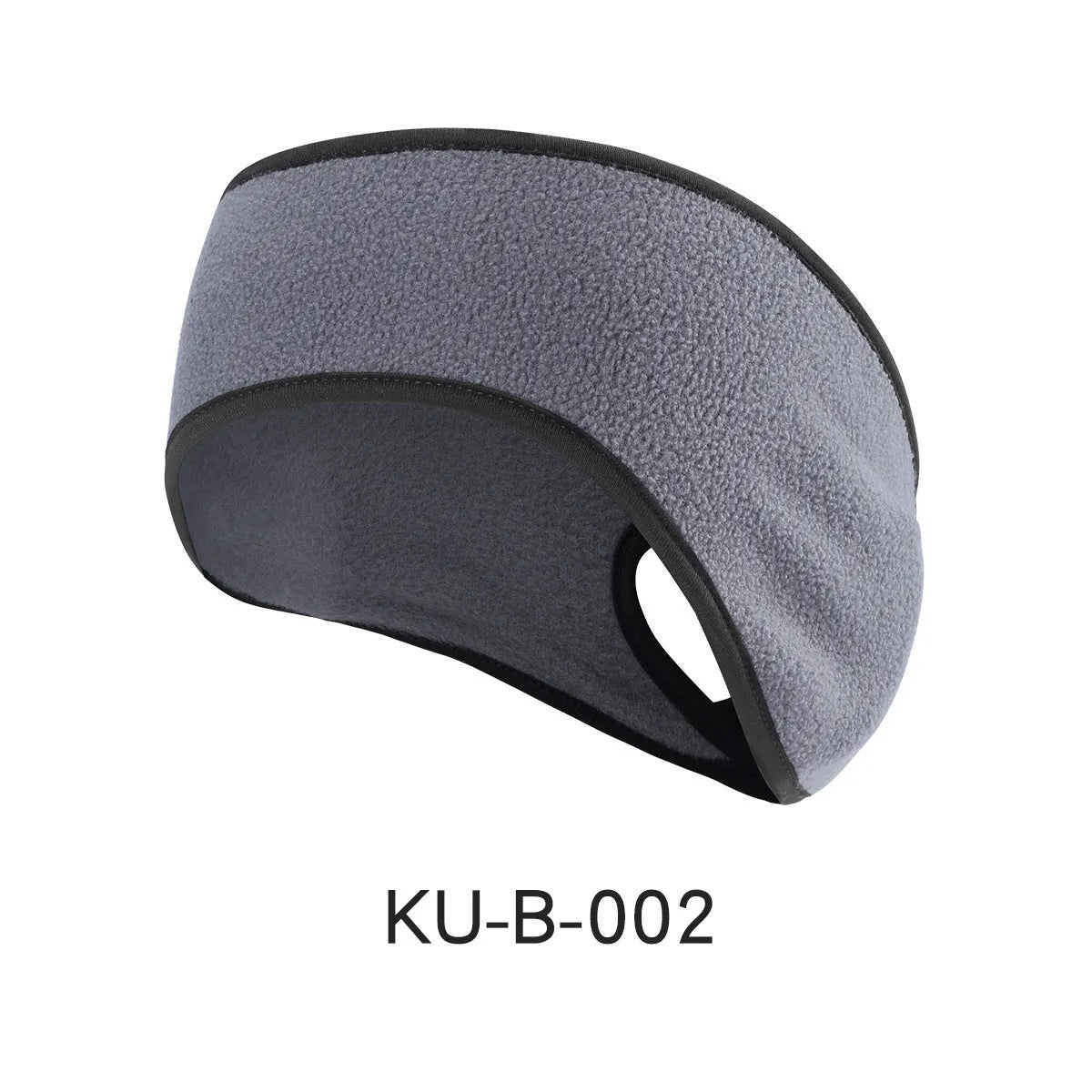 Fleece sports headband for running with ear coverage ponytail slit
