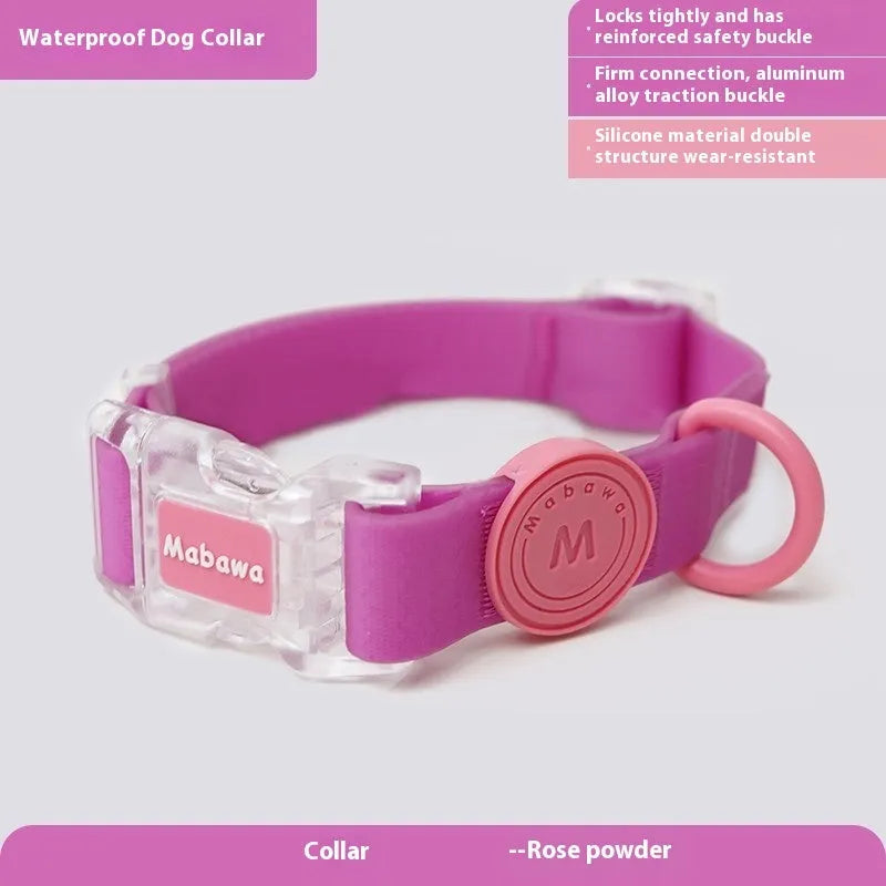 Smoky grey nylon dog collar and lead set shown with a 2.1 metre length lead.